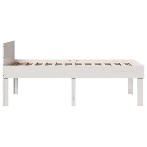 Sengeramme uden madras 80x200 cm massivt fyrretræ hvid