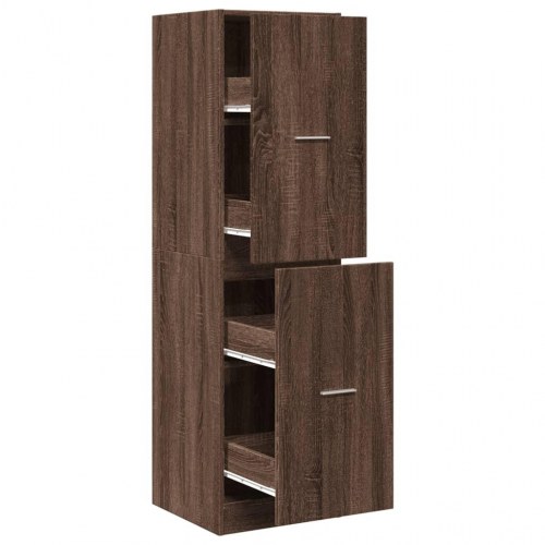 Apotekerskab 40×41×144,5 cm - konstrueret træ i brun egetræsfarve