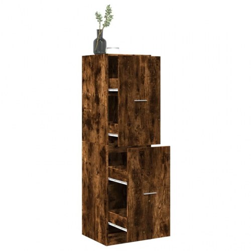 Apotekerskab 40×41×144,5 cm - konstrueret træ, røget egetræsfarve