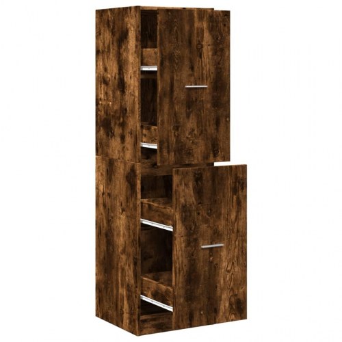 Apotekerskab 40×41×144,5 cm - konstrueret træ, røget egetræsfarve