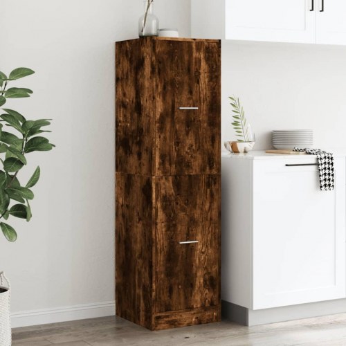 Apotekerskab 40×41×144,5 cm - konstrueret træ, røget egetræsfarve