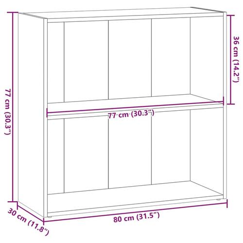 Bogreol 80x30x77 cm konstrueret træ røget egetræsfarve