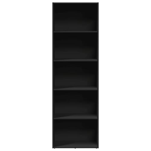 Bogreol 60x30x189 cm konstrueret træ sort