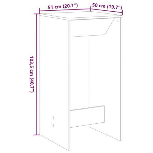 Barbord 51x50x103,5 cm konstrueret træ sonoma-eg