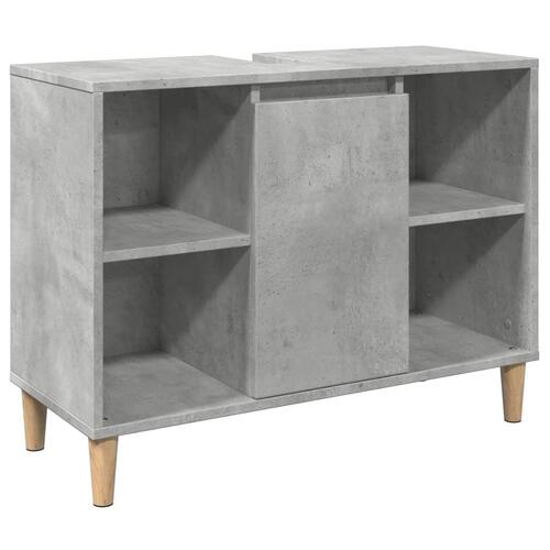 Badeværelsesskab 80x33x60 cm konstrueret træ betongrå