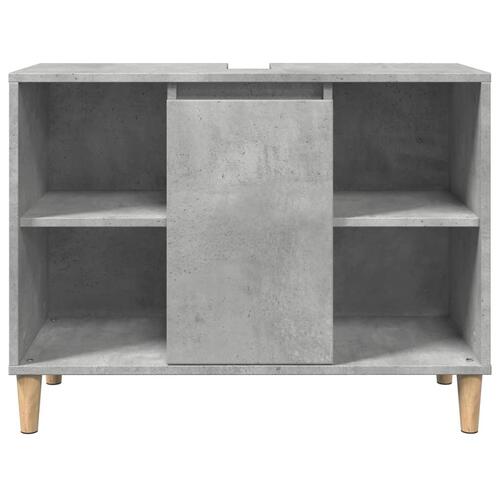 Badeværelsesskab 80x33x60 cm konstrueret træ betongrå