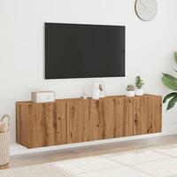 Væghængte tv-borde 2 stk. 80x30x41 cm egetræsfarve