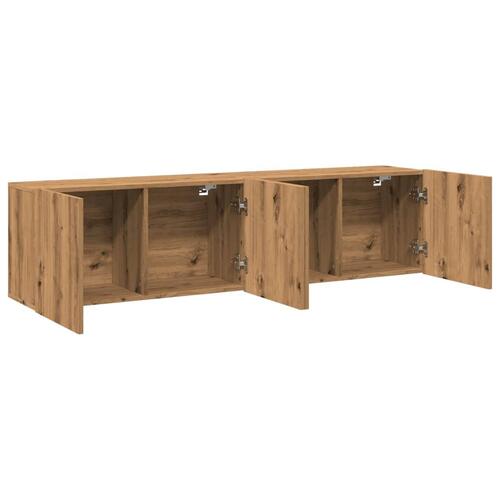 Væghængte tv-borde 2 stk. 80x30x41 cm egetræsfarve