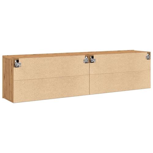 Væghængte tv-borde 2 stk. 80x30x41 cm egetræsfarve