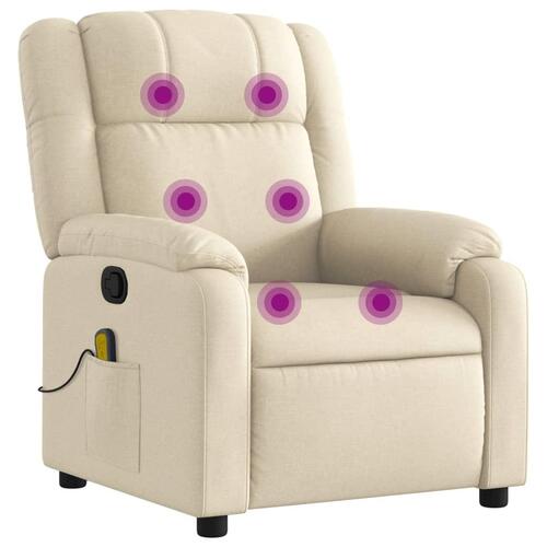 Massagestol stof cremefarvet