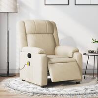 Eldrevet massagestol stof cremefarvet