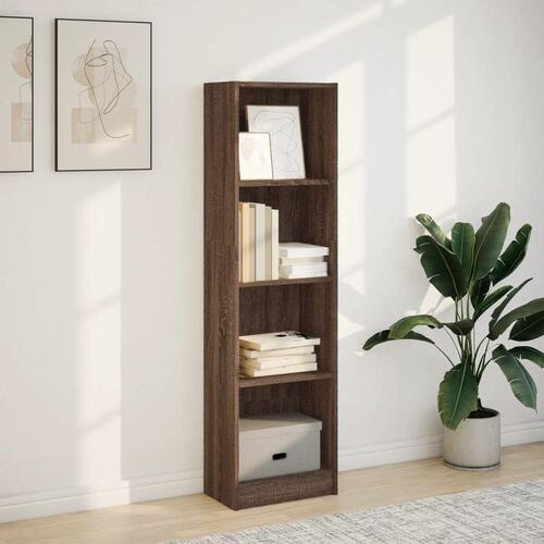 Bogreol 40x24x143 cm konstrueret træ brun egetræsfarve