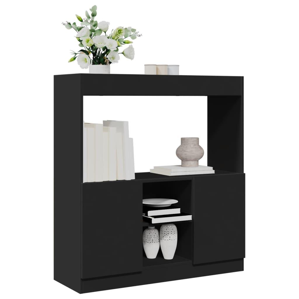 Højskab 92x33x100 cm konstrueret træ sort