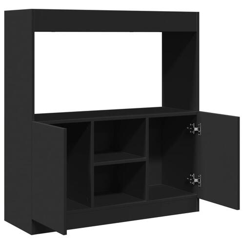Højskab 92x33x100 cm konstrueret træ sort