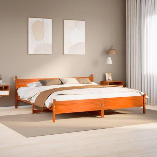 Sengeramme uden madras 180x200 cm massivt fyrretræ gyldenbrun