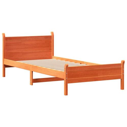 Sengeramme uden madras 90x200 cm massivt fyrretræ gyldenbrun