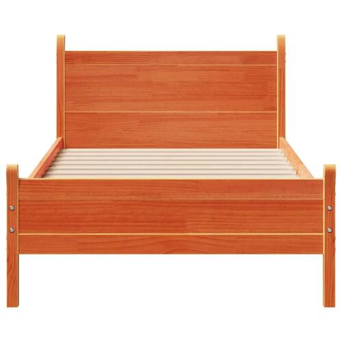 Sengeramme uden madras 90x200 cm massivt fyrretræ gyldenbrun