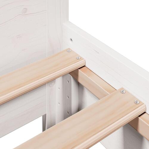 Sengeramme uden madras 75x190 cm massivt fyrretræ hvid