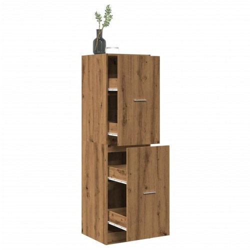 Apotekerskab 40×41×144,5 cm i konstrueret træ - egetræsfarve