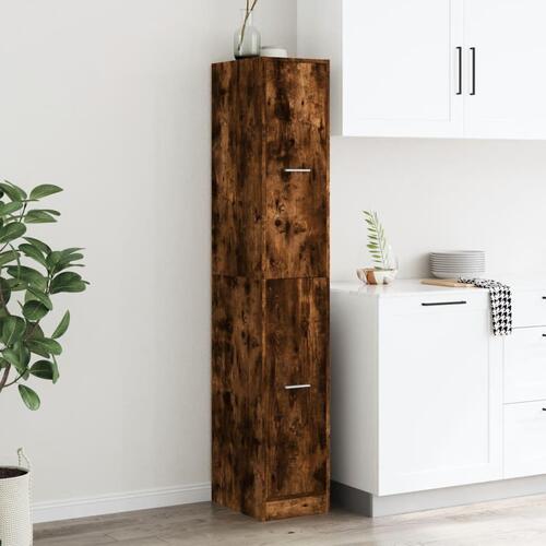 Apotekerskab 30x41x174,5 cm konstrueret træ røget egetræsfarve