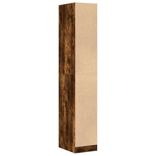 Apotekerskab 30x41x174,5 cm konstrueret træ røget egetræsfarve
