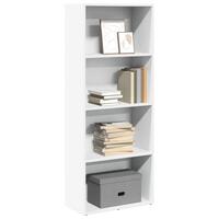 Bogreol 60x30x152 cm konstrueret træ hvid