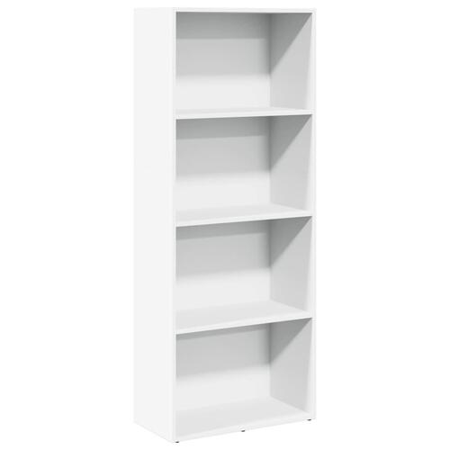 Bogreol 60x30x152 cm konstrueret træ hvid