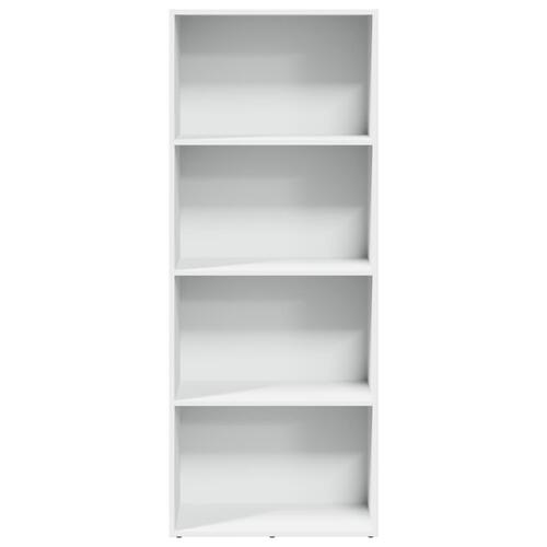 Bogreol 60x30x152 cm konstrueret træ hvid