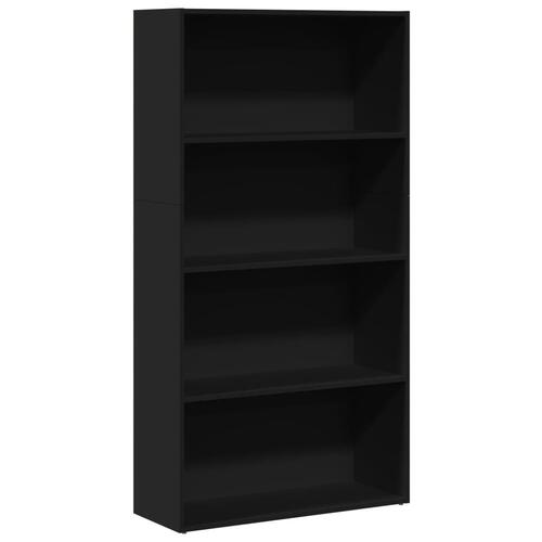 Bogreol 80x30x152 cm konstrueret træ sort