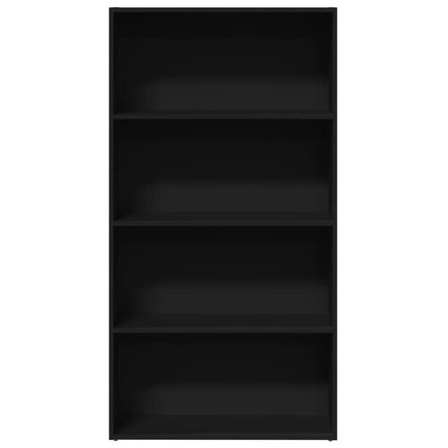 Bogreol 80x30x152 cm konstrueret træ sort