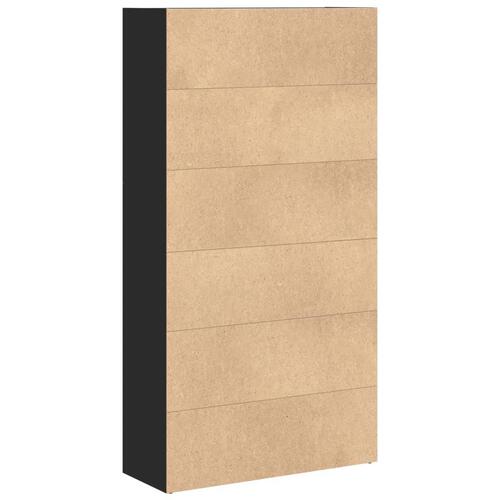 Bogreol 80x30x152 cm konstrueret træ sort