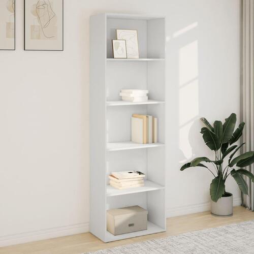 Bogreol 60x30x189 cm konstrueret træ hvid