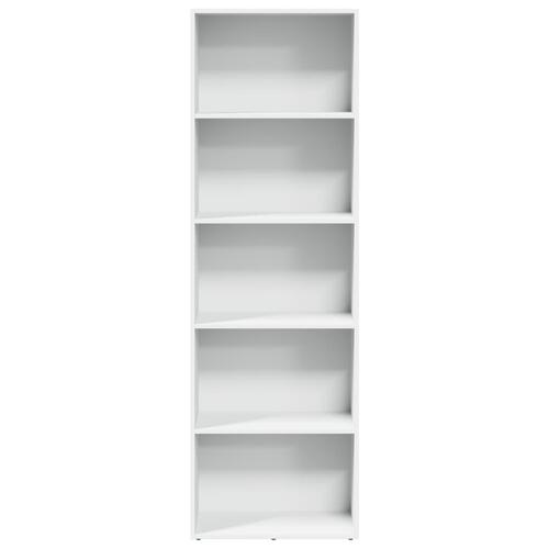 Bogreol 60x30x189 cm konstrueret træ hvid