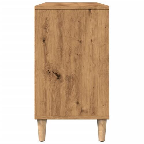 Badeværelsesskab 80x33x60 cm konstrueret træ egetræsfarve