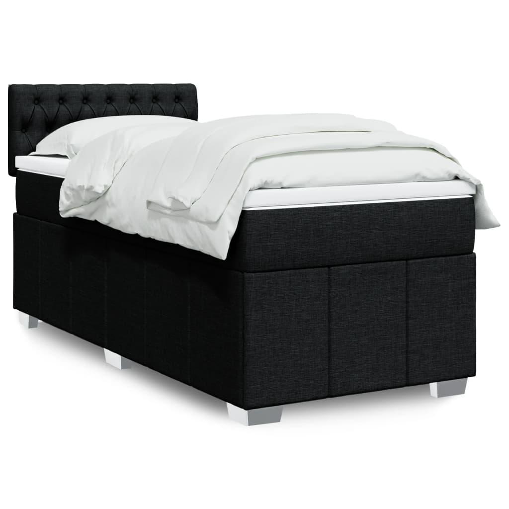 Kontinentalseng med madras 80x200 cm stof sort billede
