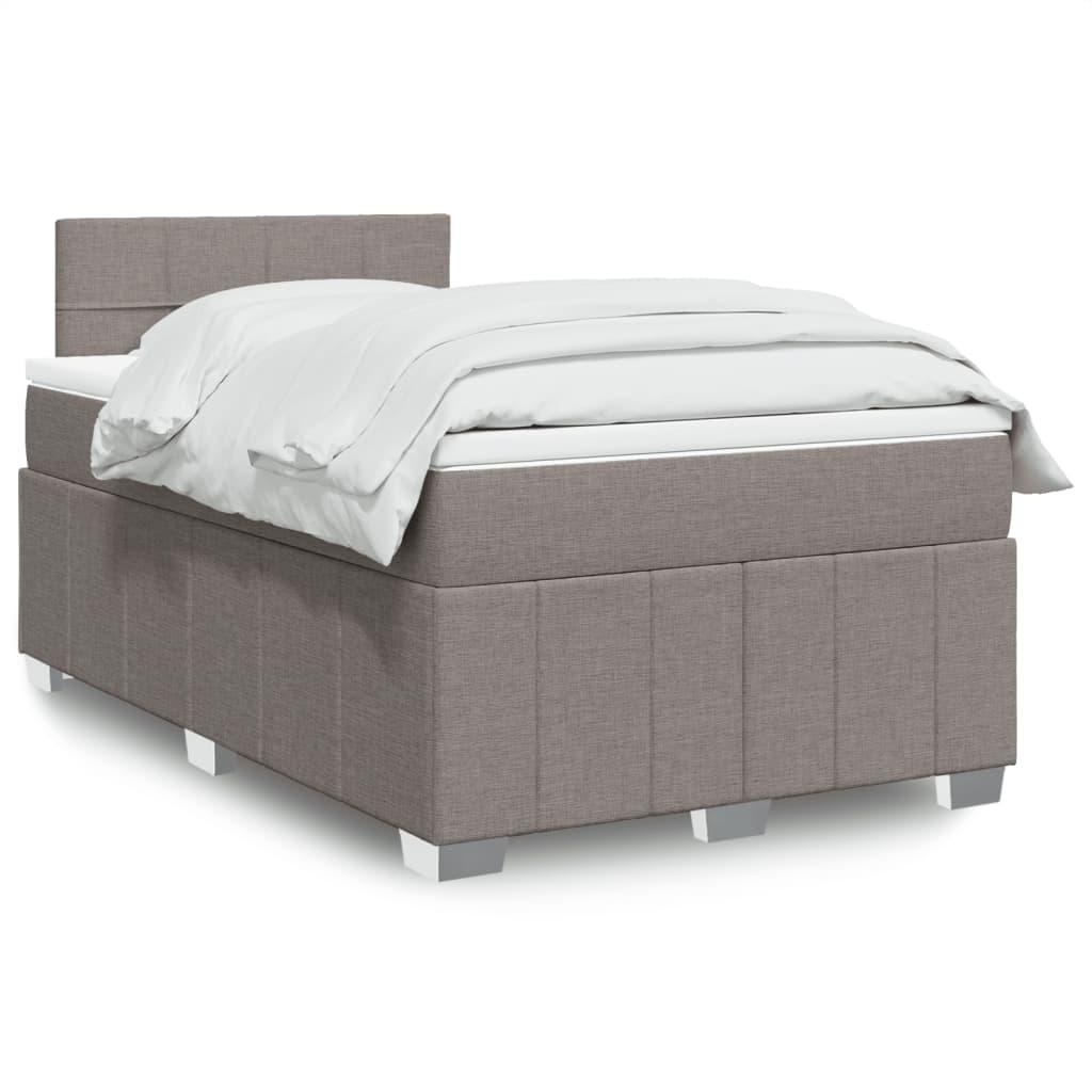 Kontinentalseng med madras og topmadras 120x190 cm gråbrun