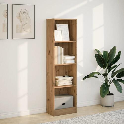 Bogreol 40x24x143 cm konstrueret træ egetræsfarve