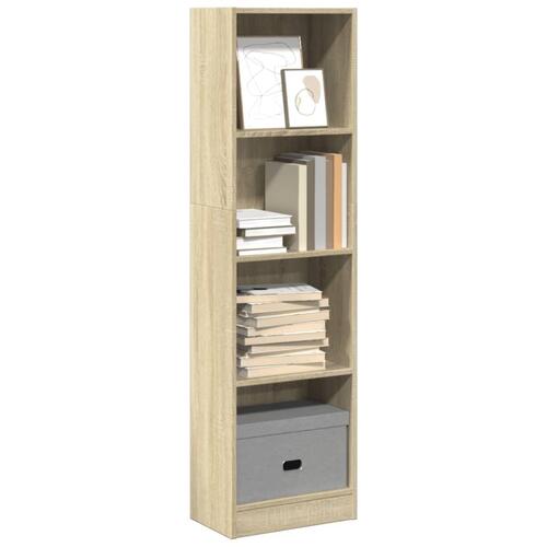 Bogreol 40x24x143 cm konstrueret træ sonoma-eg