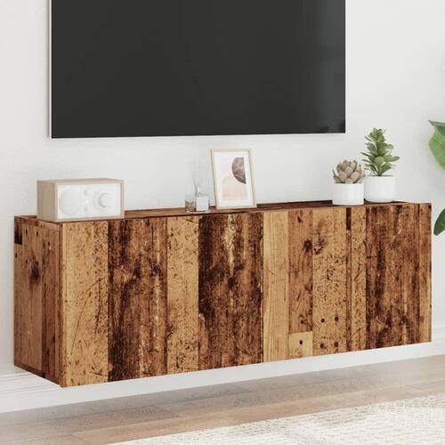 Væghængte tv-borde 2 stk. 60x30x41 cm gammelt træ-look