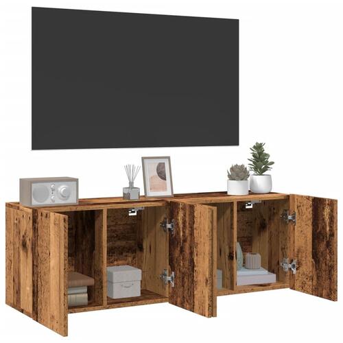 Væghængte tv-borde 2 stk. 60x30x41 cm gammelt træ-look