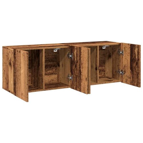 Væghængte tv-borde 2 stk. 60x30x41 cm gammelt træ-look