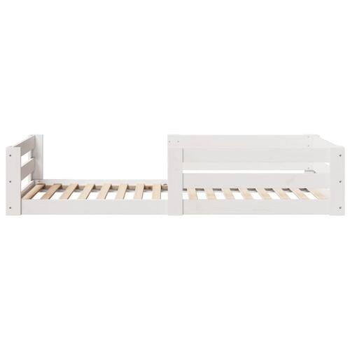 Sengeramme uden madras 80x200 cm massivt fyrretræ hvid
