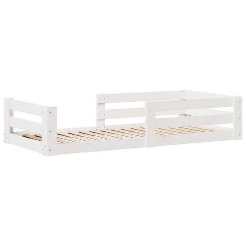 Sengeramme uden madras 100x200 cm massivt fyrretræ hvid