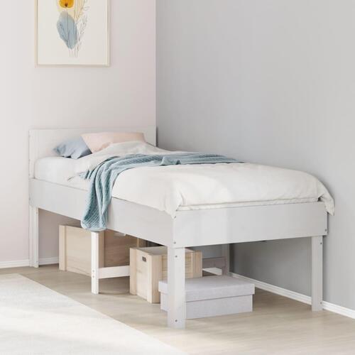 Sengeramme uden madras 90x190 cm massivt fyrretræ hvid