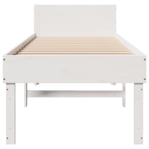Sengeramme uden madras 90x190 cm massivt fyrretræ hvid