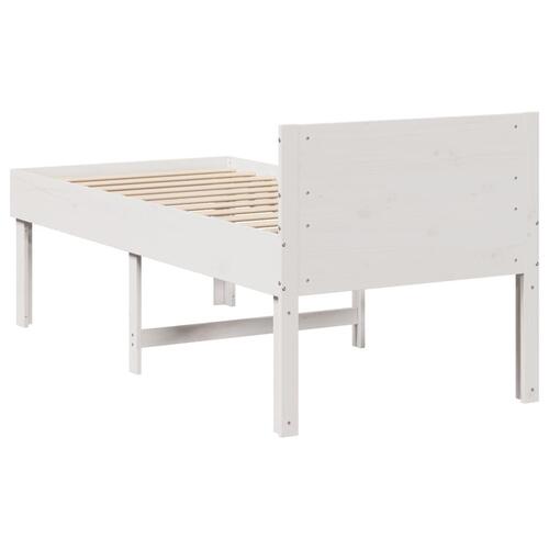 Sengeramme uden madras 90x190 cm massivt fyrretræ hvid