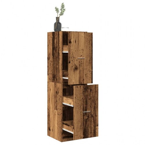 Apotekerskab 40 × 41 × 144,5 cm - konstrueret træ i gammelt træ-look