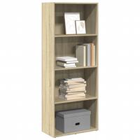 Bogreol 60x30x152 cm konstrueret træ sonoma-eg