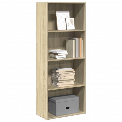 Bogreol 60x30x152 cm konstrueret træ sonoma-eg
