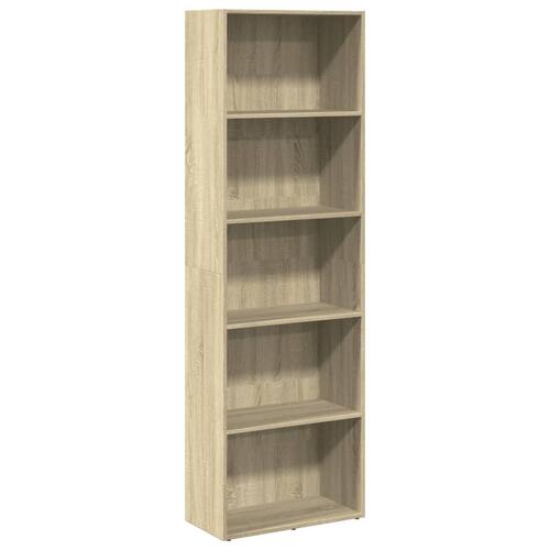 Bogreol 60x30x189 cm konstrueret træ sonoma-eg